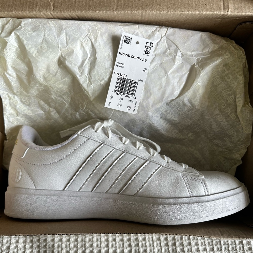 NWT Adidas Grand Court 2.0 White Sneakers